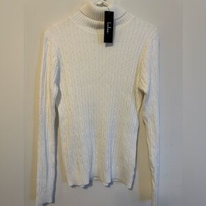 White turtleneck from Lulu’s. Size XL